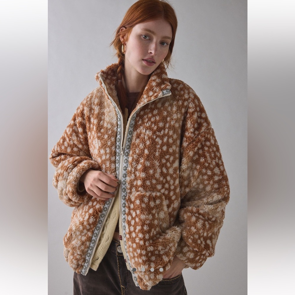 bdg fawn printed fleece